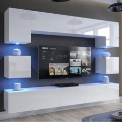 Intenso Concept-1 nappali faliszekrény sor - 240 cm (magasfényű fehér) - miniwebshop