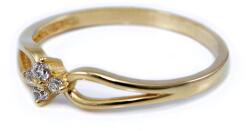 Ékszershop Köves virág áttört arany eljegyzési gyűrű (SZ6) - ekszershop - 71 630 Ft