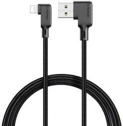 Mcdodo CA-7511 USB-A Apa - Lightning Apa 90° 2.0 Adat és Töltő Kábel - 1.8 m, Fekete