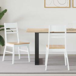 vidaXL Étkező Székek 2 pcs Fehér 43 x 54 x 89 cm Tömör Gumi Fa (42020443)