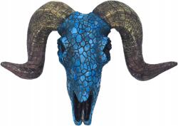  Szobor Műgyanta fali dekoráció Bárány koponya 16, 5x23cm Kék (X001ZNDOTX)