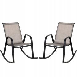 Costway Kerti hintaszék , 2 db, , fekete váz bézs ülőfelület, terasz (000NP11080CF-2)