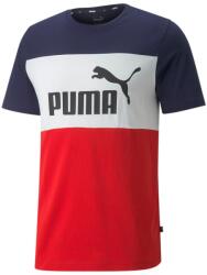 PUMA ESS Colorblock férfi póló, kék-fehér-piros, 2022 (84877006)