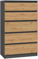 Topeshop M5 ANTRACYT/ARTISAN fiókos szekrény (M5 ANTR/ART)