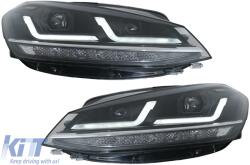 OSRAM teljes LED első lámpák VW Golf 7.5 VII Facelift (2017-től) modellekhez, fekete frissítés Xenon és Halogen nappali menetfényes autókhoz (LEDHL109-BK)