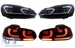 KITT LED Első Lámpa VW Golf 6 VI 08-13 Hátsó Lámpa Facelift G7.5 Dinamikus Kompatibilis: Volkswagen Golf VI (2008-2013) Nem kompatibilis: VW Golf VI 6 (2008-2013) jobbkormányos VW Golf VI (20 (COHLVWG6FSRC