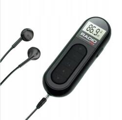 AMT Mini Hordozható Fm Zsebrádió Akkumulátoros Fejhallgató LCD Képernyő (Radio MI03 AMT33 Czarne)