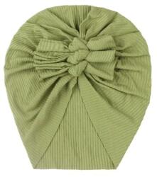 SuperBaby Caciulita verde tip turban cu trei fundite