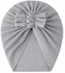 SuperBaby Caciulita gri tip turban cu trei fundite
