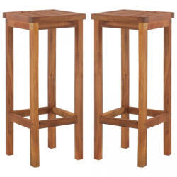 vidaXL Scaune de bar 2 buc. , lemn masiv de acacia, 30, 5 x 30, 5 x 74 cm (44016)