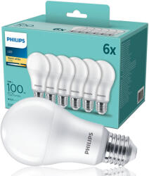Philips Set de 6x becuri cu LED A67 E27 13W =100W 2700K 1521lm Philips