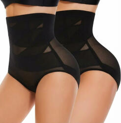 SHEKINI Chiloti modelatori SHEKINI , talie A nalta, control abdomen, efect de subtiere, set 2 bucati, culoare neagra, marime XL