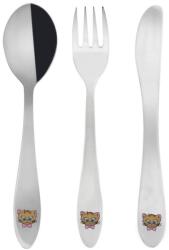 Orion 3 darabos gyermek evőeszköz készlet, Orion, Kitty, 15, 5x2, 5x17x2x15, 5x3, 5 cm, Legjobb minőségű rozsdamentes acélból készült, Biztonságos használat, Kis kezekben is használható, Ezüst (143700)