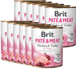 Brit BRIT PÁSZTÉTOM ÉS HÚSOS CSIRKÉS ÉS PÚLYKÁS KÖLYKÖKNEK 12x800g