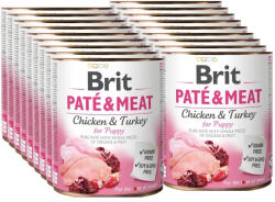 Brit BRIT PÁSZTÉTOM ÉS HÚSOS CSIRKÉS ÉS PÚLYKÁS KÖLYKÖKNEK 18x800g