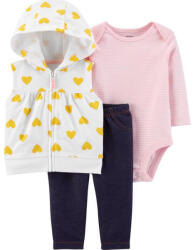CARTERS CARTER'S 3 részes szett: rövid ujjú body, pulóver, hosszú nadrág Hearts lány NB/ méret 56