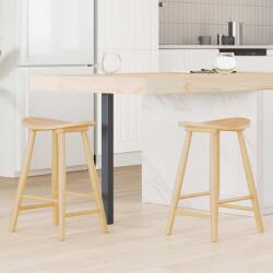 vidaXL Étkező Székek 2 pcs Természetes 46 x 37 x 63 cm Tömör Gumi Fa (42020459)