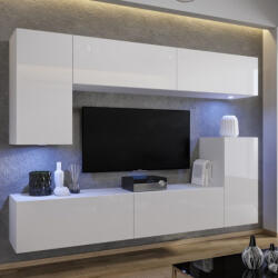 Intenso Concept-50 nappali faliszekrény sor - 200 cm (magasfényű fehér) - miniwebshop