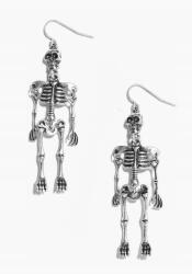 Boohoo Ezüst Lógós Csontváz Fülbevaló Ujw NG2