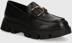 Geox bőr mokaszin D VILDE - fekete Női 41 - answear - 39 990 Ft