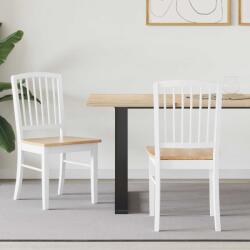 vidaXL Étkező Székek 2 pcs Fehér 50 x 52, 5 x 91 cm Tömör Gumi Fa (42020452)