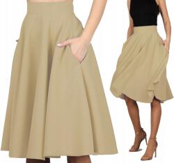 Aga i Patrycja S Zsebes Bézs bő szabású midi tánc szoknya 36-os