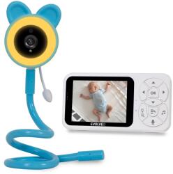 EVOLVEO Baby Monitor N35 - videós babaőrző kamera, VOX, hőmérő, éjjellátó, RGB fény Kék