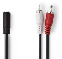 Nedis CAGB22255BK02 audio kábel 0, 2 M 2 x RCA 3.5mm Fekete (CAGB22255BK02)