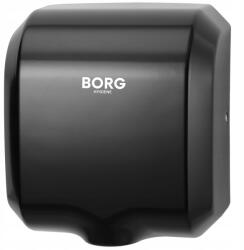 BORG Hygiene Kézszárító Acél Fekete Vandálbiztos Erős Borg Zonda 1800W 8s (001768)