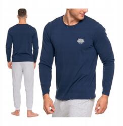 Moraj Férfi pizsama Moraj XXL 2XL pamut hosszú ujjú és nadrág Ajándékba (granatowa piżama męska Moraj Sleep & Surf)