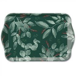 Ambiente Leaves and berries green műanyag kistálca 13x21cm