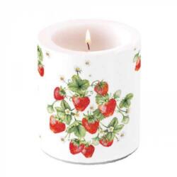 Ambiente Átvilágítós gyertya - 10x10cm - Bunch of strawberries