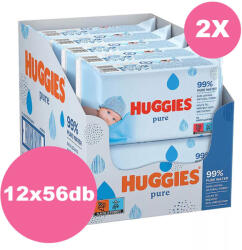 Huggies Pure nedves törlőkendő - 2x12x56 db