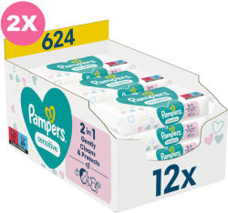 Pampers Sensitive nedves törlőkendő - 2x12x52 db