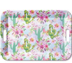 Ambiente Műanyag nagy tálca - 33x47cm - Rózsák és Kaktuszok
