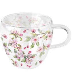 Ambiente Spring blossom white duplafalú borosilicate üvegcsésze