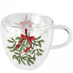 Ambiente Mistletoe with bow white duplafalú borosilicate üvegcsésze 0, 25L