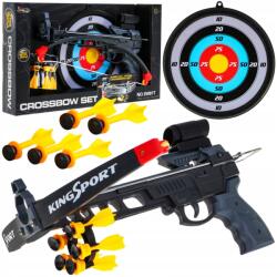  Nagy Nyílpuska Céltávcsővel Íj Gyerekeknek Pajzs Nyilakkal 5db (DUŻA KUSZA Z CELOWNIKIEM ŁUK DLA DZIECI)