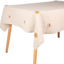 Takoy Lenvászon asztalterítő 140x205 finom virágok hímzéssel