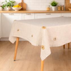 Takoy Lenvászon asztalterítő 140x165 finom virágok hímzéssel