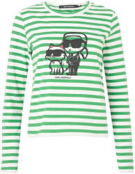 KARL LAGERFELD Bluză Ikon Print Stripe Lslv A1W17137 2ni cannoli cream-fern green (A1W17137 2ni cannoli cream-fern green)