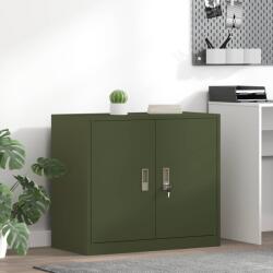 vidaXL Шкаф за съхранение Маслинено зелено 80 x 40 x 70 см Стомана (891680)