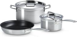 Le Creuset Set de vase de gătit, oală, cratiță și tigaie, din oțel inoxidabil, construcție 3 straturi, 3 piese (53810000010001)