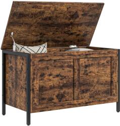 Homcom Tárolópad, 95L, Homcom, ipari kivitel, 80x40x49cm, rusztikus barna (838-465V00RB)