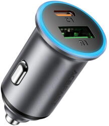 ACEFAST Incarcator pentru Masina USB, Type-C, 65W, Aluminiu - (B15) - Metal Gray (B15) - vexio
