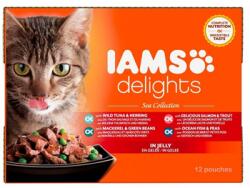 Iams Cat Delights Adult All Breeds Ocean Fish In Jelly Pouch 12 x 85 g