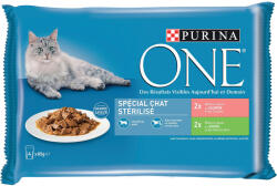 ONE 16x85g PURINA ONE Sterilcat lazac & tonhal nedves macskatáp 12+4 ingyen