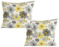  2 db díszpárnahuzat mikroszálból FEONELLE 45x45 cm, sárga-szürke