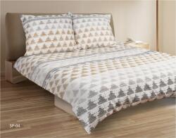 Matex Szatén ágyneműhuzat 160x200 fehér szürke fekete bézs mix háromszögek (1760371)