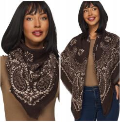 DEMUR Női Kendő meleg puha téli sál nagy széles négyzet barna (chusty chustki szale damskie zimowe)